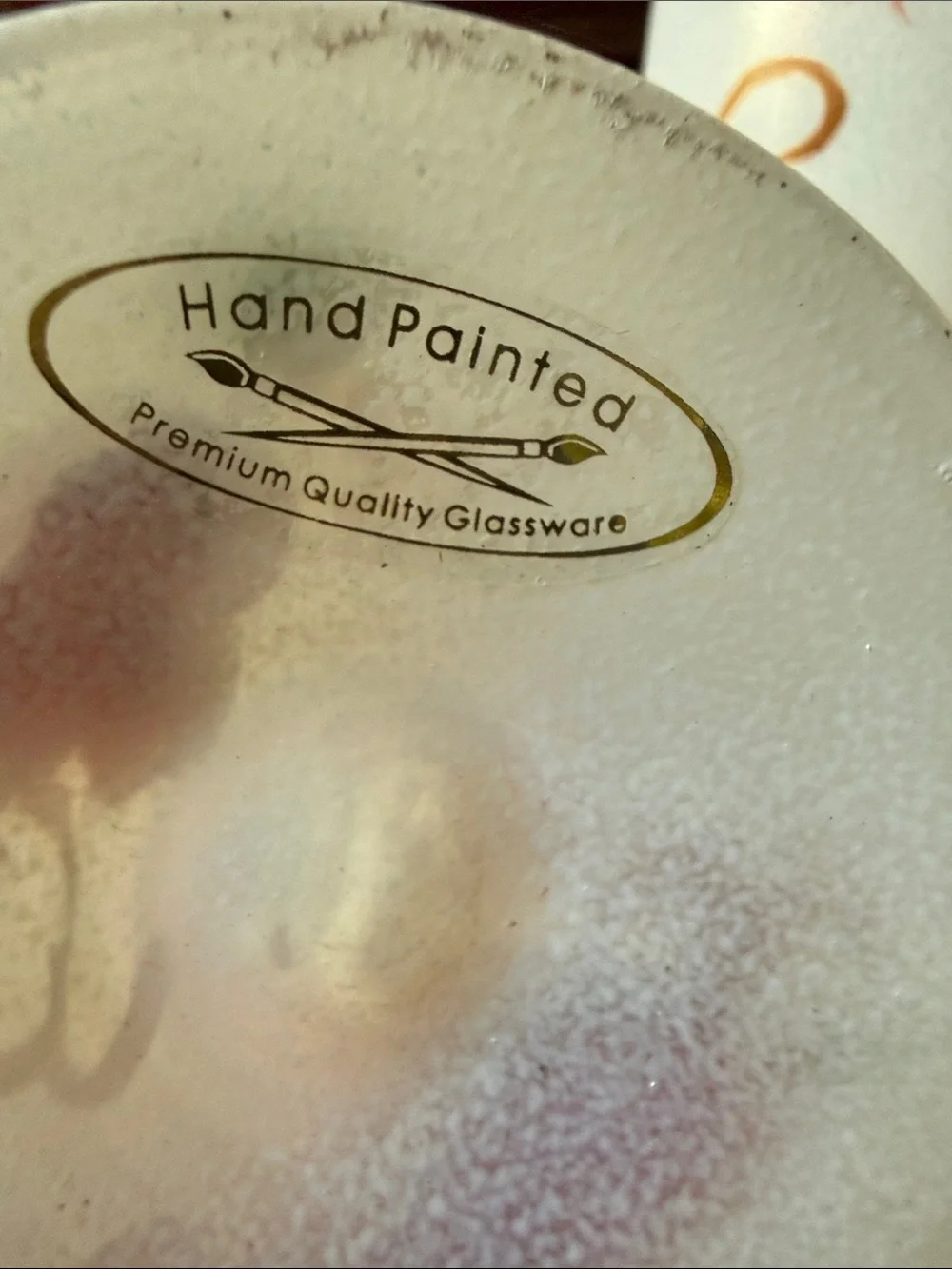 Premium Quality hand painted wine glasses grape pattern set of 2